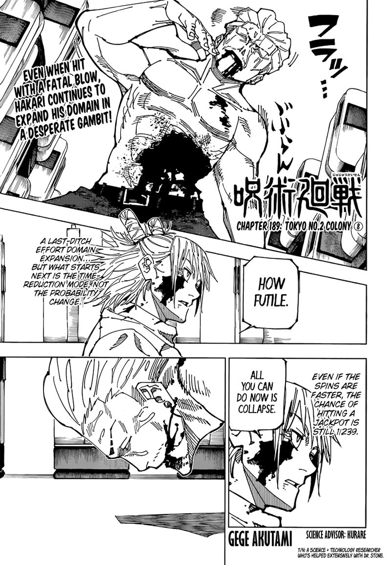 Jujutsu Kaisen Chapter 189 image 01